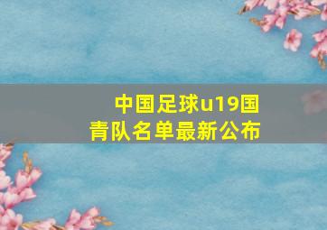 中国足球u19国青队名单最新公布