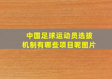 中国足球运动员选拔机制有哪些项目呢图片