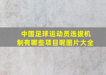 中国足球运动员选拔机制有哪些项目呢图片大全