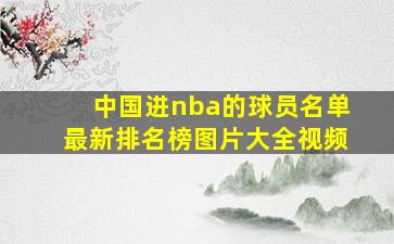 中国进nba的球员名单最新排名榜图片大全视频