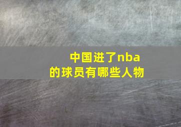 中国进了nba的球员有哪些人物