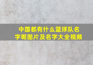 中国都有什么篮球队名字呢图片及名字大全视频