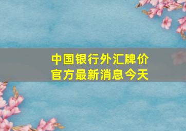 中国银行外汇牌价官方最新消息今天