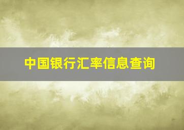 中国银行汇率信息查询