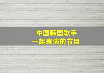 中国韩国歌手一起表演的节目