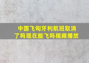 中国飞匈牙利航班取消了吗现在能飞吗视频播放