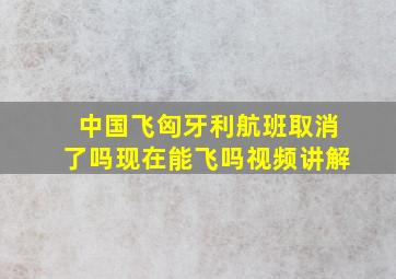 中国飞匈牙利航班取消了吗现在能飞吗视频讲解