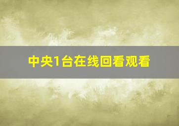 中央1台在线回看观看