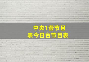 中央1套节目表今日台节目表