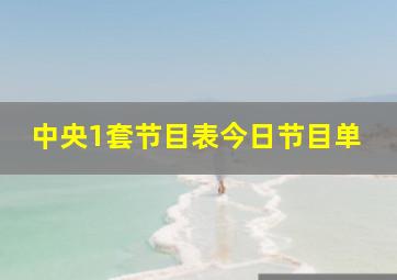 中央1套节目表今日节目单