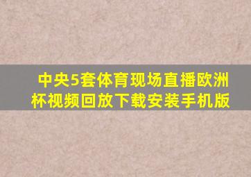 中央5套体育现场直播欧洲杯视频回放下载安装手机版