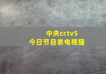 中央cctv5今日节目表电视猫