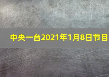 中央一台2021年1月8日节目