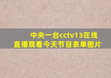 中央一台cctv13在线直播观看今天节目表单图片