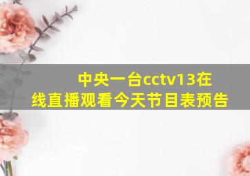 中央一台cctv13在线直播观看今天节目表预告