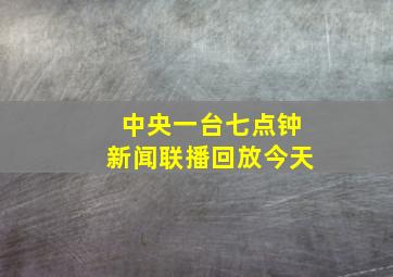 中央一台七点钟新闻联播回放今天