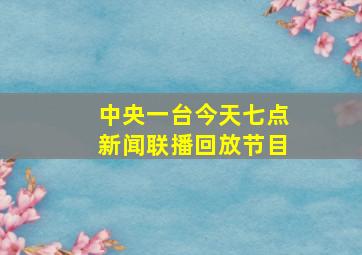 中央一台今天七点新闻联播回放节目