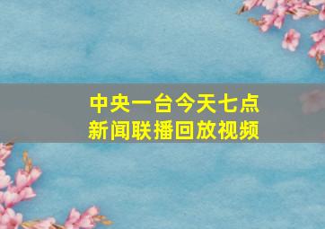 中央一台今天七点新闻联播回放视频