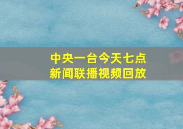 中央一台今天七点新闻联播视频回放