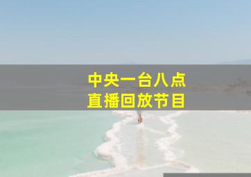 中央一台八点直播回放节目