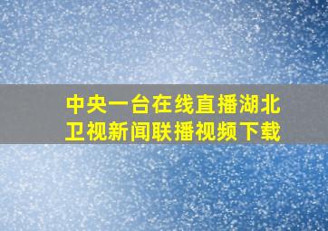 中央一台在线直播湖北卫视新闻联播视频下载