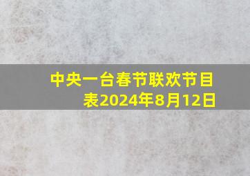 中央一台春节联欢节目表2024年8月12日