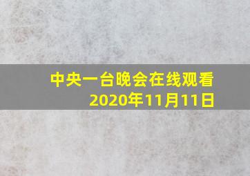 中央一台晚会在线观看2020年11月11日