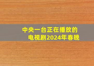 中央一台正在播放的电视剧2024年春晚