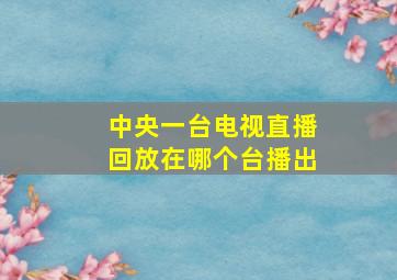 中央一台电视直播回放在哪个台播出