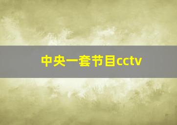 中央一套节目cctv