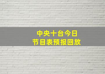 中央十台今日节目表预报回放