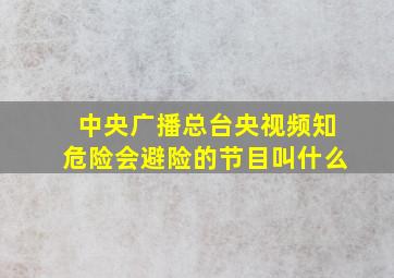 中央广播总台央视频知危险会避险的节目叫什么