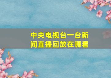 中央电视台一台新闻直播回放在哪看