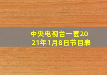 中央电视台一套2021年1月8日节目表