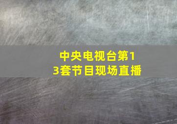 中央电视台第13套节目现场直播