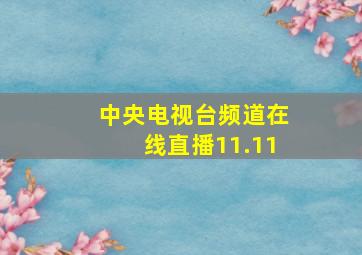 中央电视台频道在线直播11.11