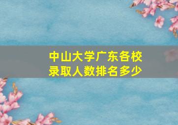 中山大学广东各校录取人数排名多少