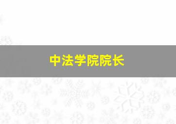 中法学院院长