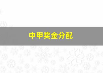 中甲奖金分配