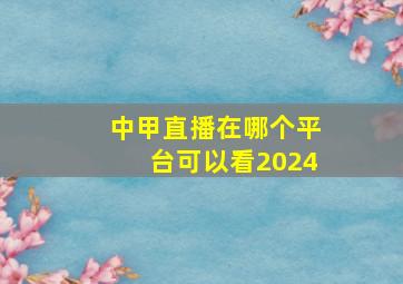 中甲直播在哪个平台可以看2024