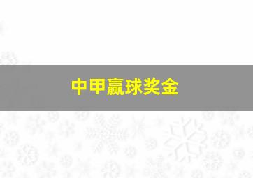 中甲赢球奖金