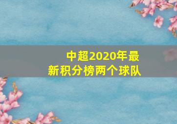 中超2020年最新积分榜两个球队