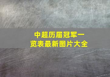 中超历届冠军一览表最新图片大全