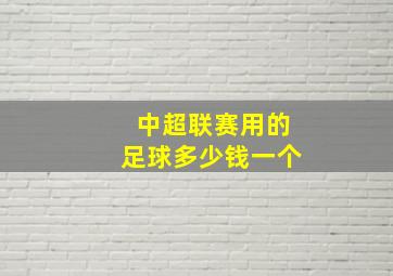 中超联赛用的足球多少钱一个