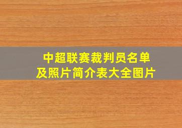 中超联赛裁判员名单及照片简介表大全图片