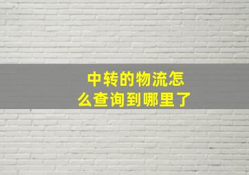 中转的物流怎么查询到哪里了