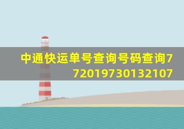 中通快运单号查询号码查询772019730132107