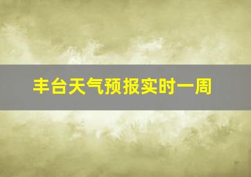 丰台天气预报实时一周