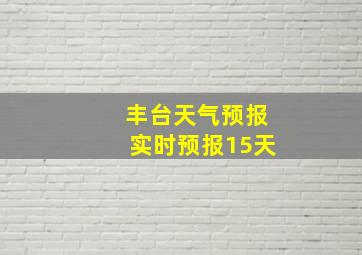 丰台天气预报实时预报15天