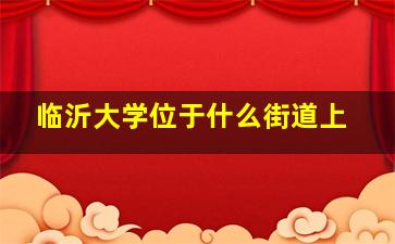 临沂大学位于什么街道上